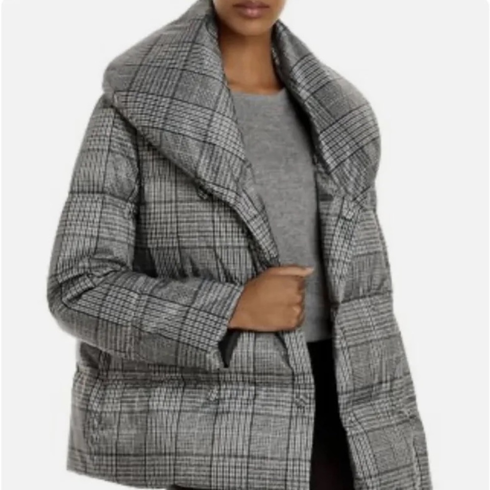 Jason Wu Gray Plaid Puffer Coat